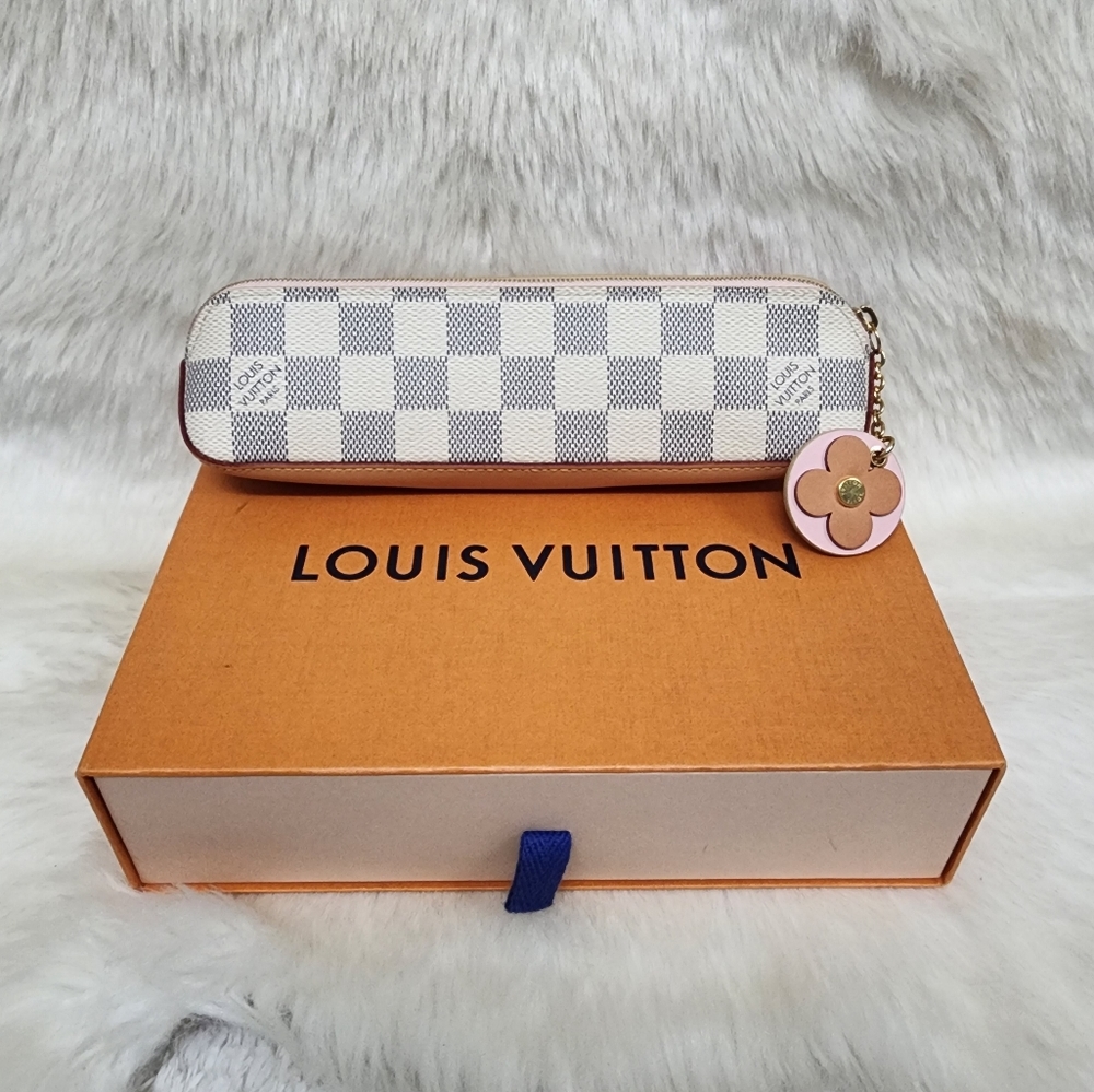 ❌️SOLD❌️Authentic LV Damier Azur Elizabeth Pencil Pouch Rose Ballerine - Picture 1 of 16
